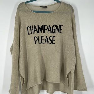 Wooden Ships Champagne Please Sweater Size M/L